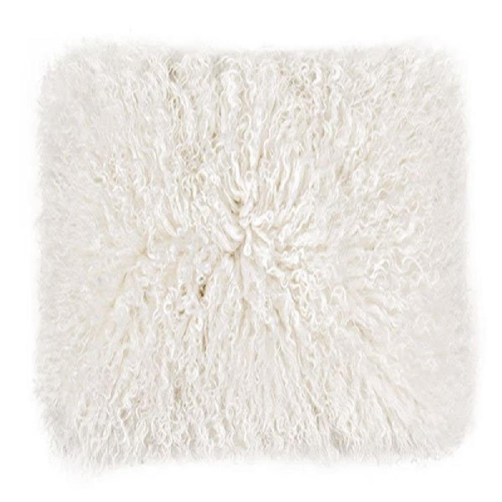 PAD Kissenhülle Kissenhülle Lammfell Kissen Glory Weiß (40x40cm)