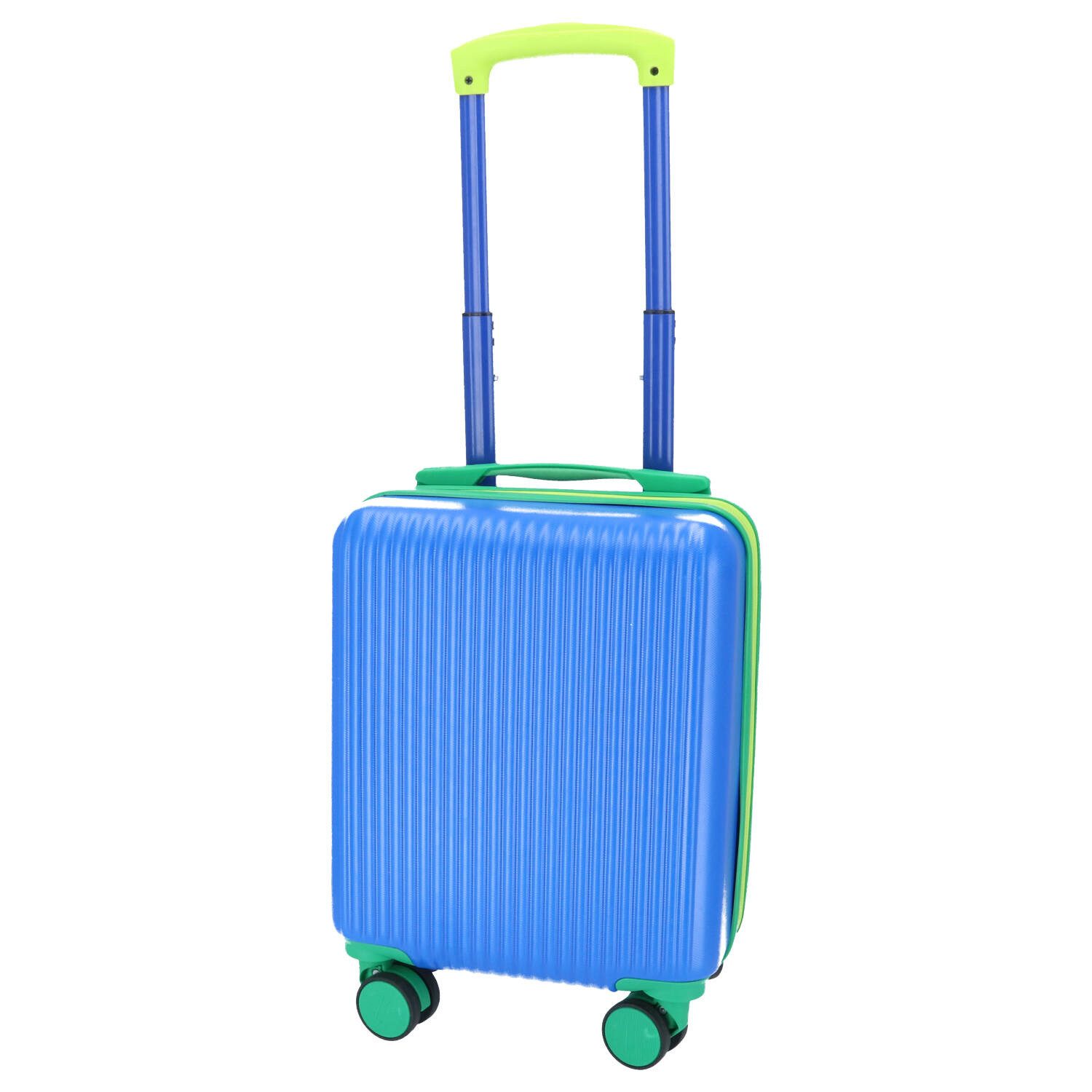 TheTrueC Koffer TheTrueC Kinder Koffer Underseat Dino blau, 4 Rollen Rollen