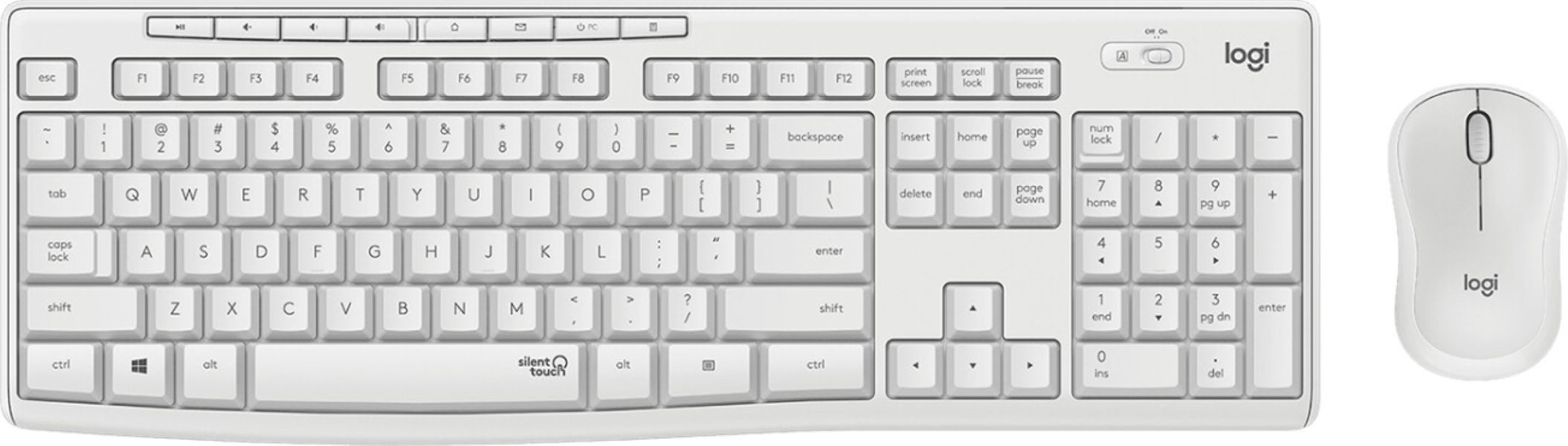 Logitech MK295 Silent Wireless Combo - OFF WHITE - CH - CENTRAL Tastatur
