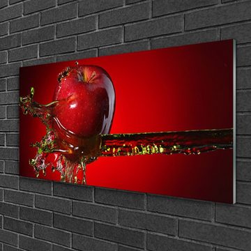Tulup Glasbild Glasbilder Wanddekoration Bilder Fotobilder Dekoration 100 cm x 50 cm, Apfel-Wasser-Küche, Malerei auf gehärtetem Glas