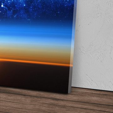 Sinus Art Leinwandbild 120x80cm Wandbild auf Leinwand Sonnenuntergang Nacht Sternenhimmel Ste, (1 St)