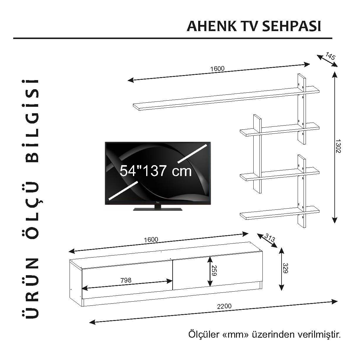 Skye DCD3013-TV -Einheit Decor TV-Schrank