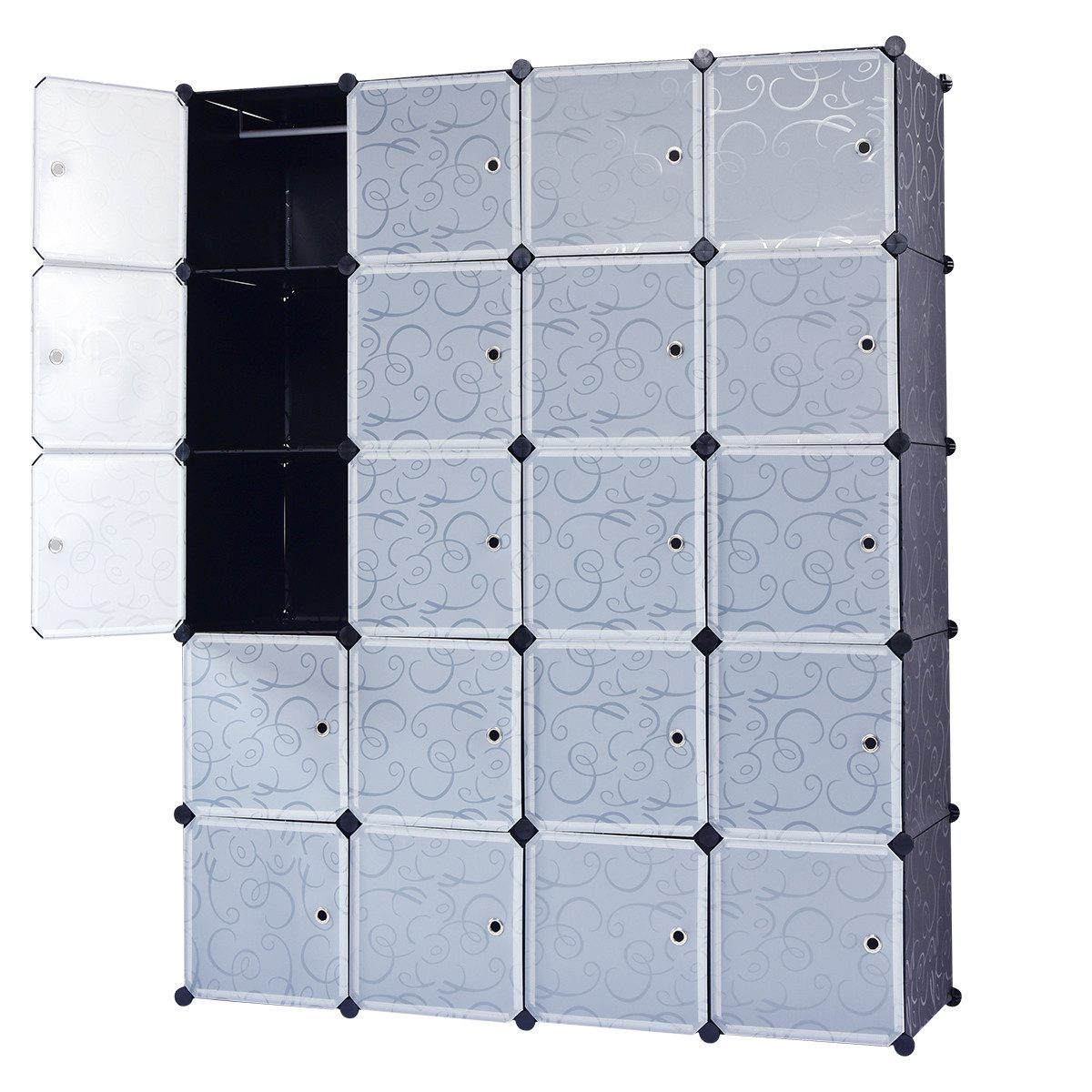 KOMFOTTEU Steckregal 20 Würfelregal, stapelbar aus Kunststoff, 35x35 cm