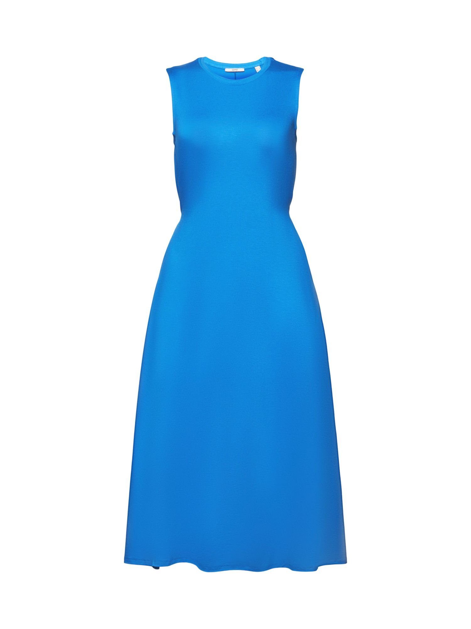 Esprit Midikleid Jersey-Midikleid Taillenbändern BLUE mit BRIGHT fixierten