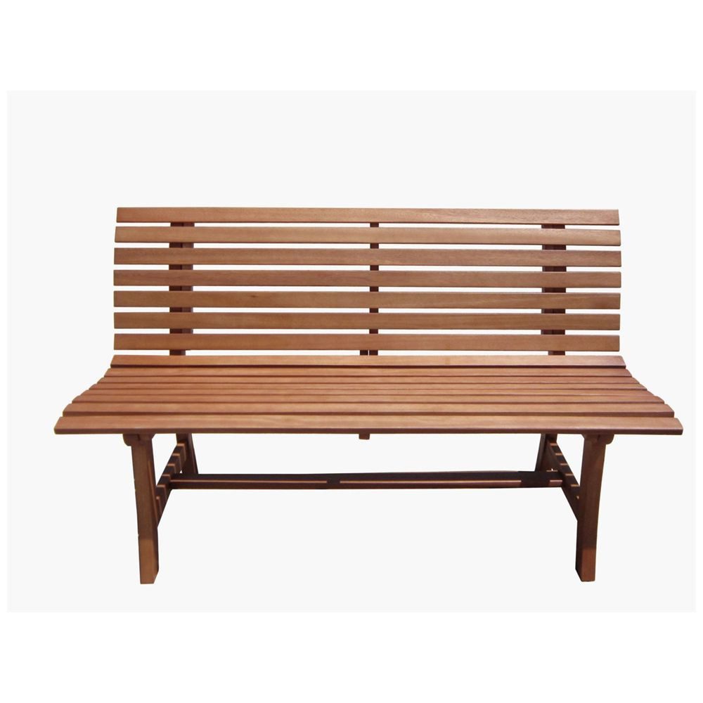 Lomadox Gartenbank HGA-120, Bank 2-Sitzer, Eukalyptusholz geölt, ca. 140x82x61 cm