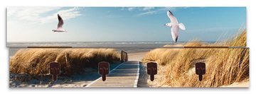 Artland Garderobenleiste Nordseestrand auf Langeoog mit Möwen, teilmontiert