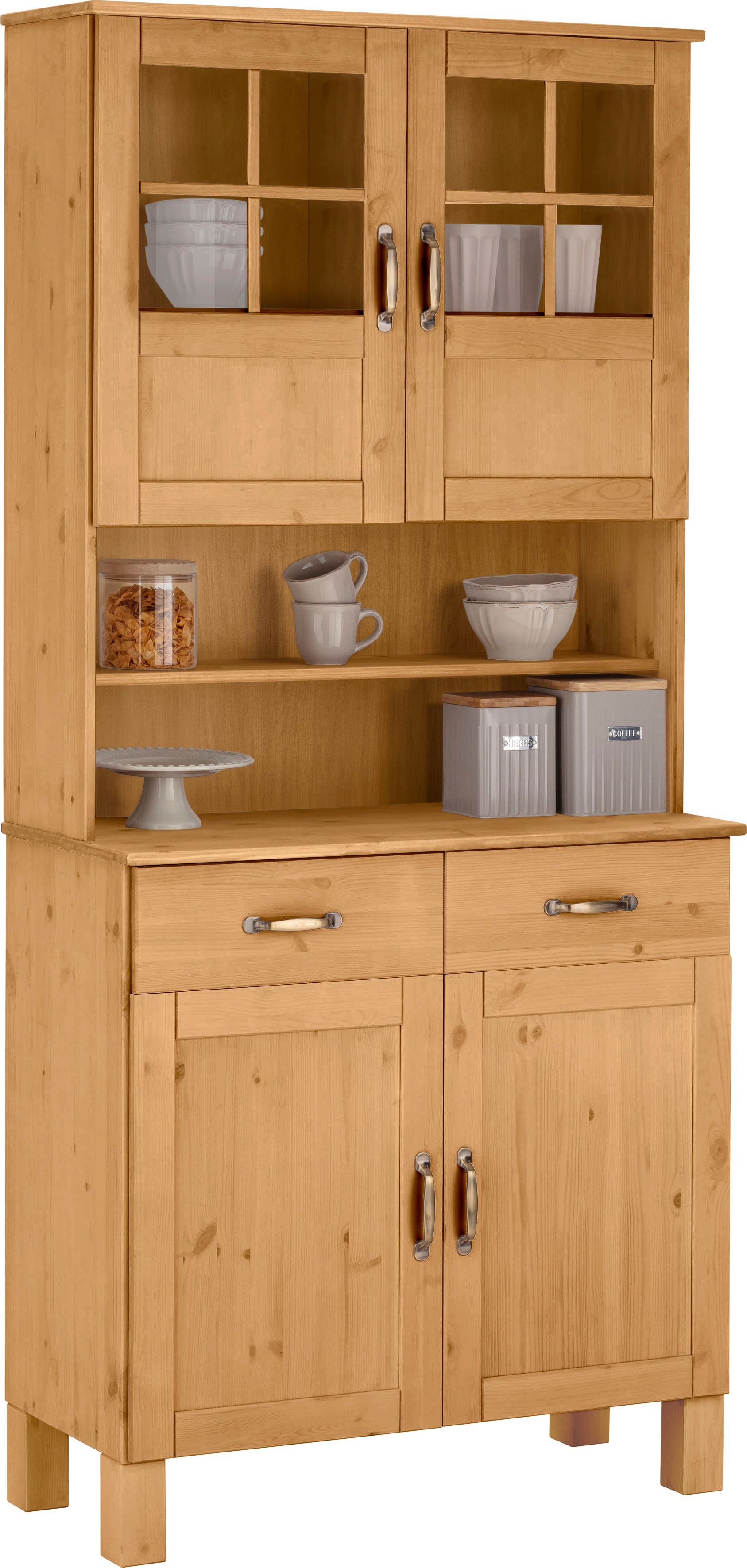 Home affaire Küchenbuffet Alby Breite 85 cm, 2 Glastüren