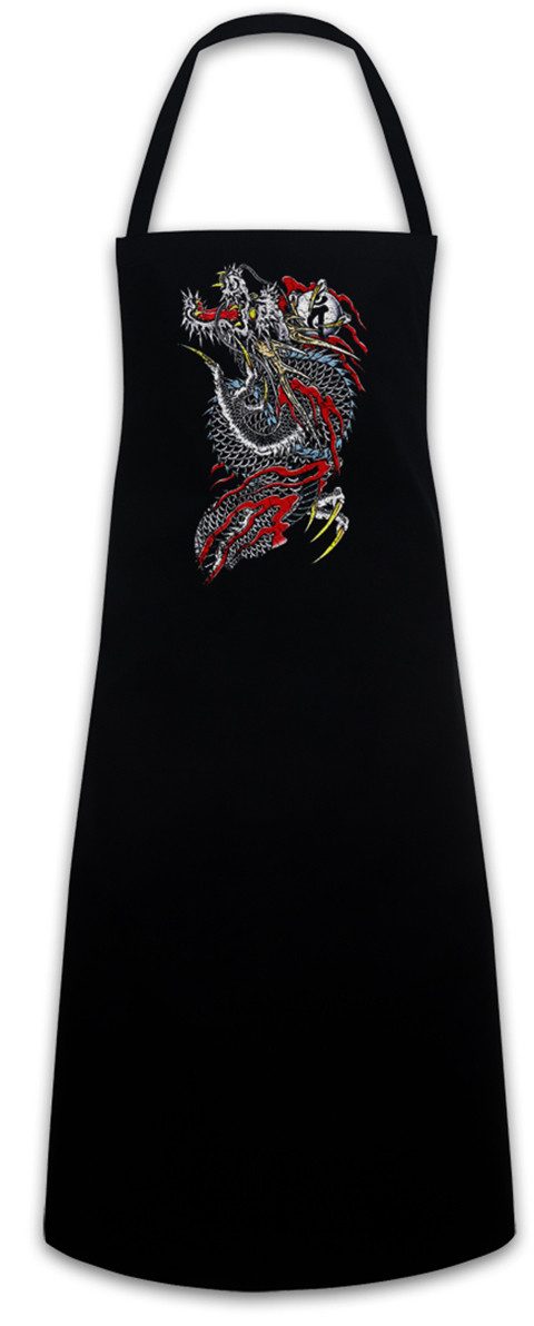 Urban Backwoods Kochschürze Yak Dragon Grillschürze Drache Samurai Warrior Way Tattoo Banzai Japan