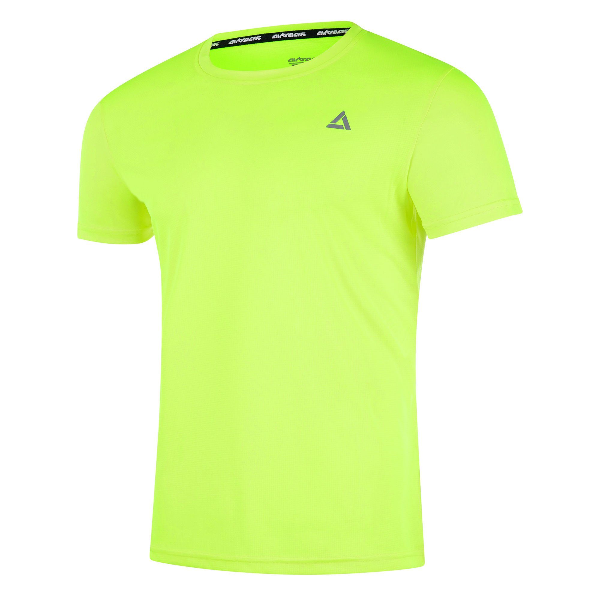 Airtracks Laufshirt Dry L & Funktion M optimalem XL > mit S XXL Comfort Quick Neon Herren XXXL Tragekomfort Kurzarm Laufshirt < Funktionsshirt Line Atmungsaktiv