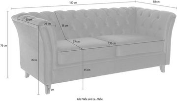 Home affaire Chesterfield-Sofa Reims, mit echter Chesterfield-Knopfheftung, hochwertige Verarbeitung