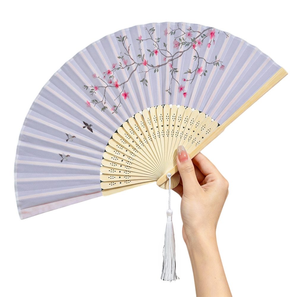Bomiclss Handfächer Faltbare Fächer, Handfächer, Bambusfächer mit Quaste für Tanzen, (1-tlg), Cosplay, Hochzeit, Party, Requisiten-Dekoration