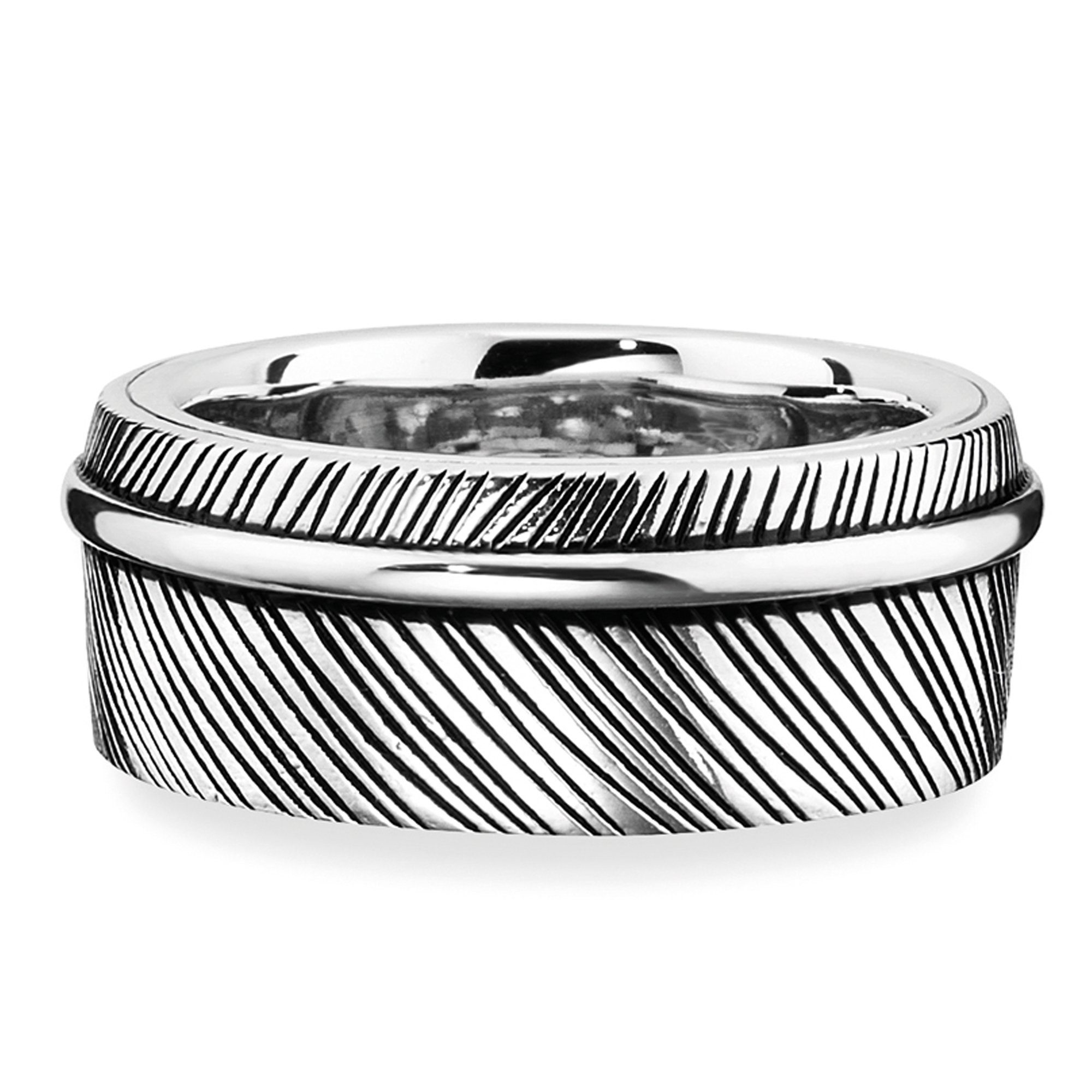 925/- Feder Sterling Fingerring CAÏ Silber rhodiniert