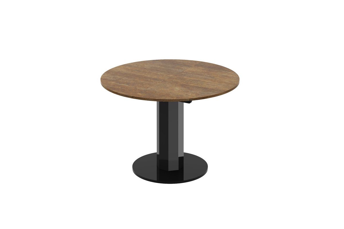 designimpex Esstisch Design ausziehbar Esstisch 100-148cm Schwarz Rostoptik hochglanz Tisch HES-111 oval matt Hochglanz rund