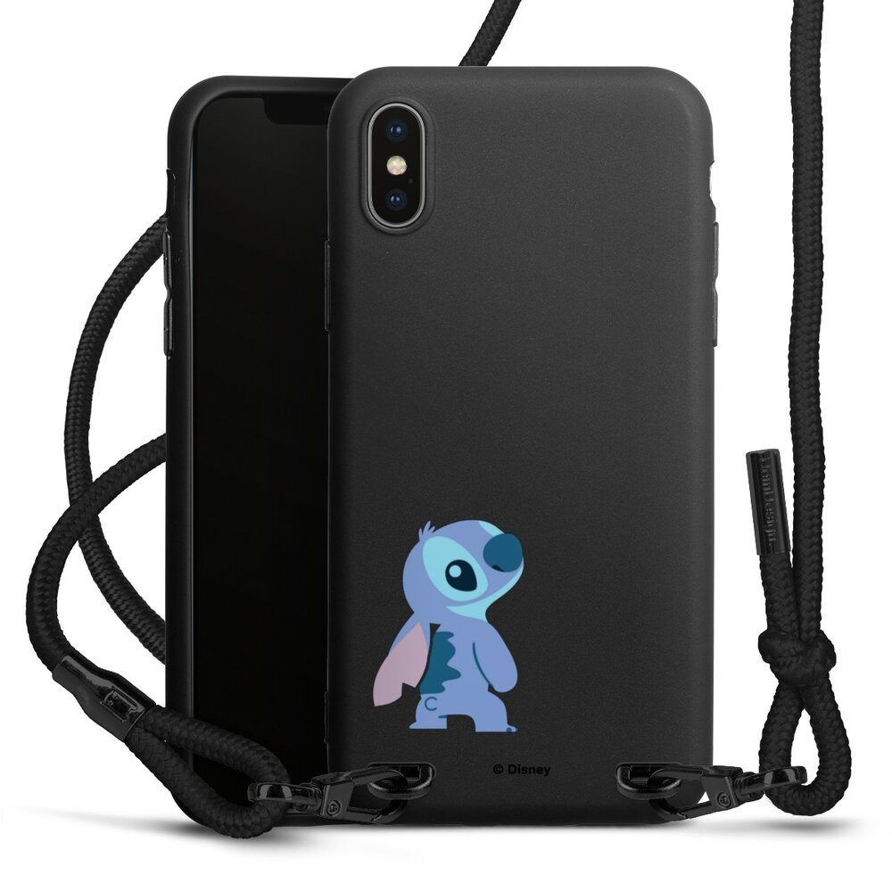 DeinDesign Handyhülle Lilo & Stitch Fanartikel Disney Stitch Smiling, Apple iPhone X Premium Handykette Hülle mit Band Case zum Umhängen