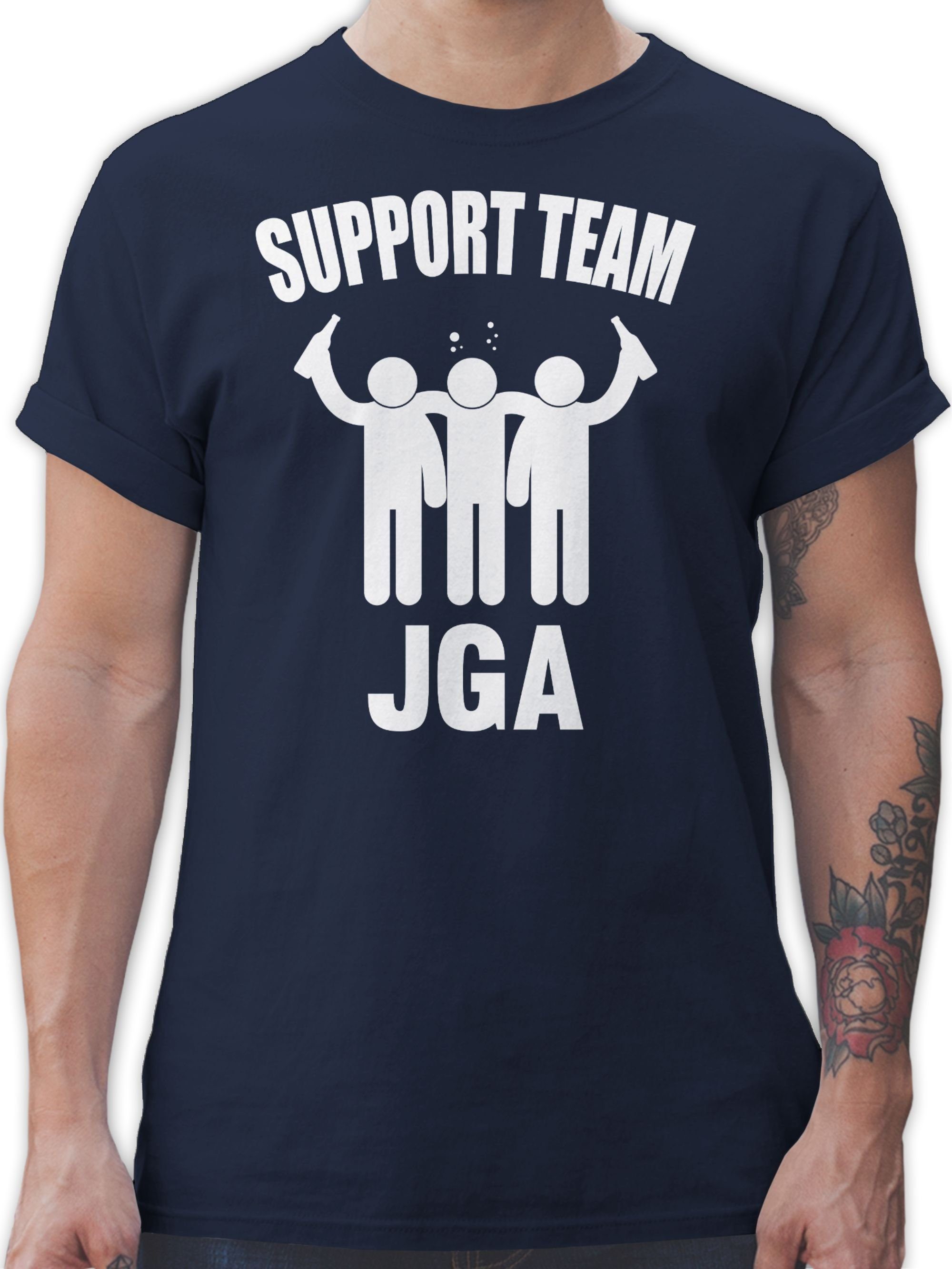 Shirtracer T-Shirt Support Team - Groom Crew JGA Männer 3 Navy Blau