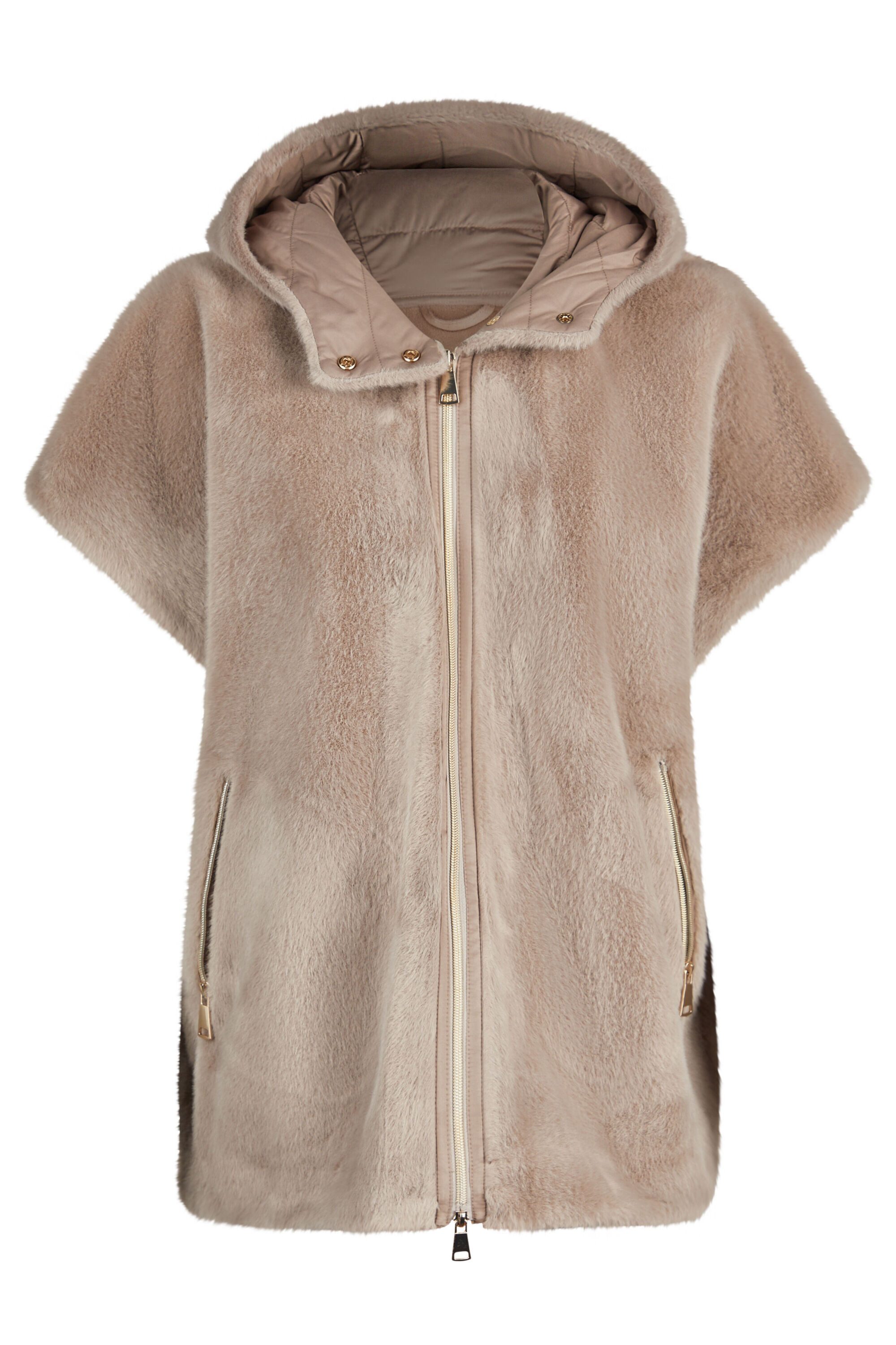 White Label Fellimitatweste mit Kapuze günstig online kaufen