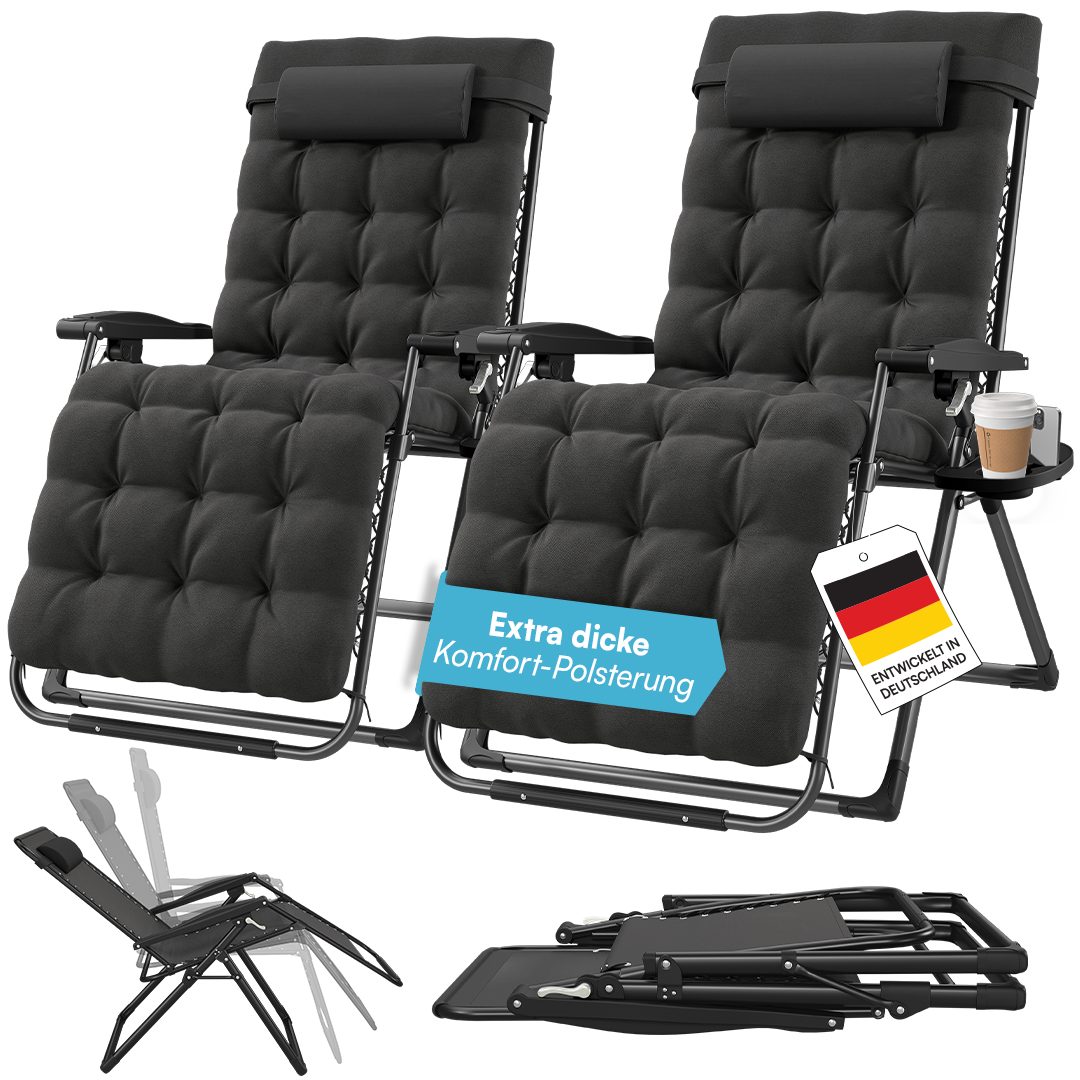 Gartenliege Lysira klappbarer Zero-Gravity-Stuhl