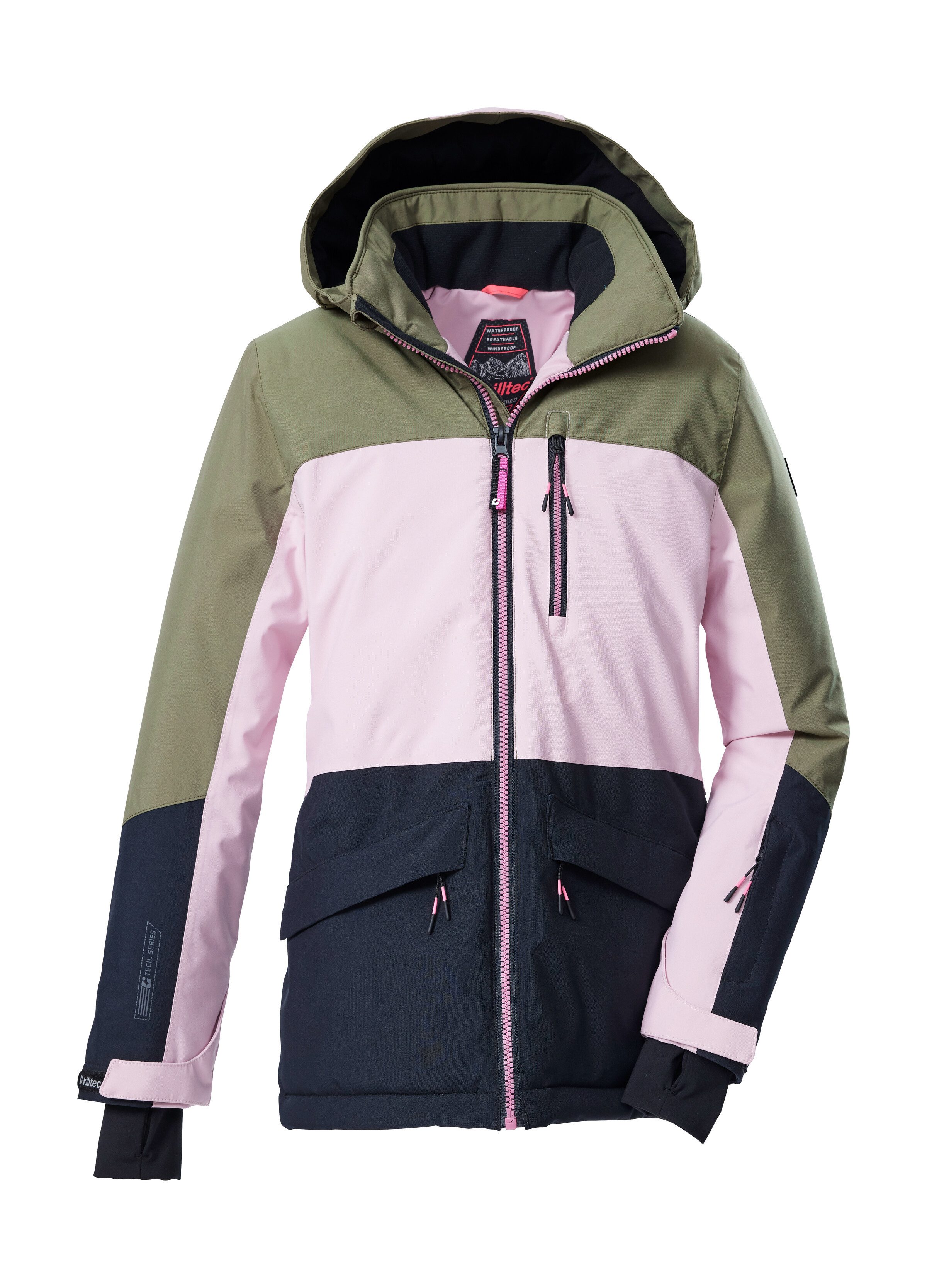Killtec Skijacke KSW 208 GRLS SKI JCKT Wasserdichte, atmungsaktive Kinderjacke mit Schneefang und Taschen