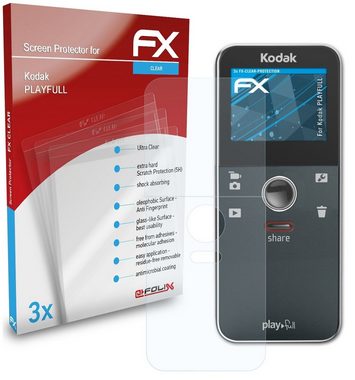 atFoliX Schutzfolie Displayschutz für Kodak PLAYFULL, (3er Set), Ultraklar und hartbeschichtet