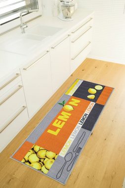 Küchenläufer Lemon, Andiamo, rechteckig, Höhe: 5 mm, Motiv Zitronen, mit Schriftzug, Größe 50x150 cm, Küche