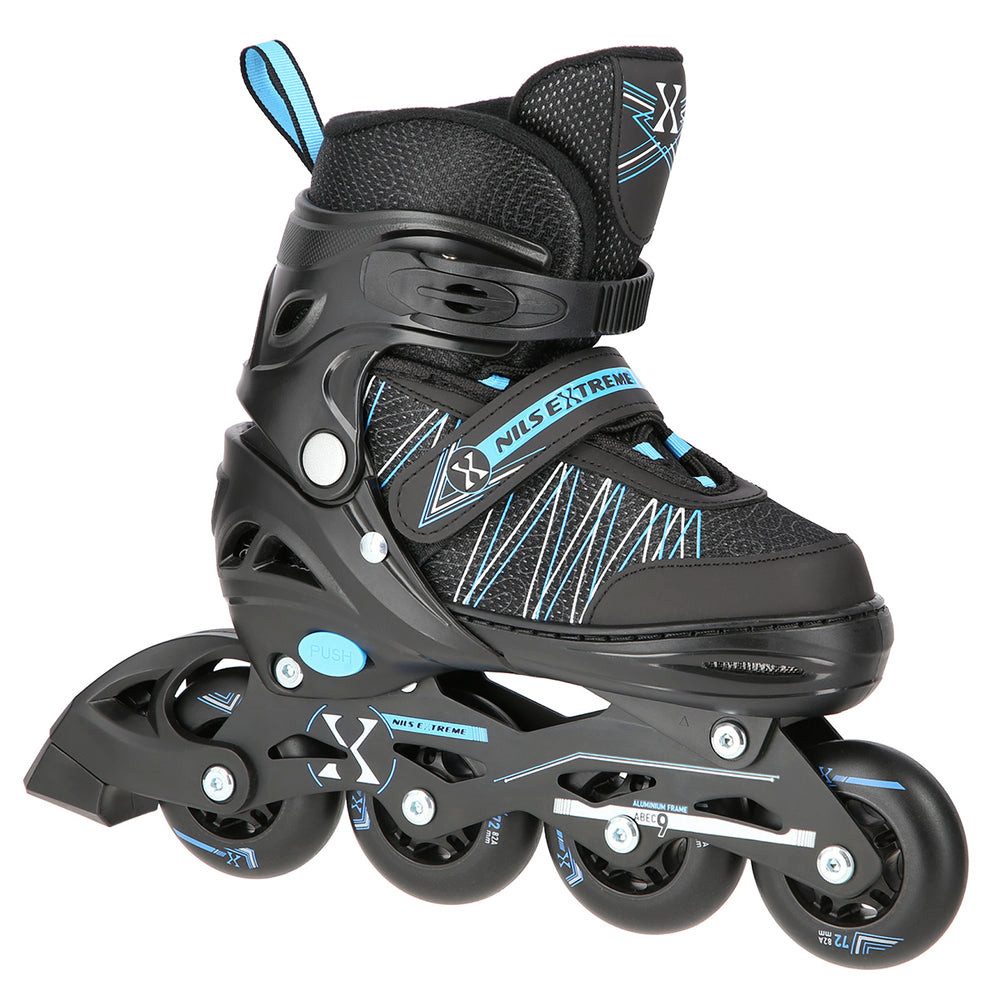 NILS EXTREME Inlineskates Kinderinliner Rollschuhe Schlittschuhe, (Spar-Set, 2-St., 31-34), 2in1, größenverstellbar, ABEC 9, austauschbare Kufe