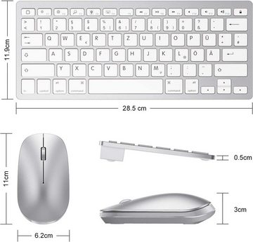 OMOTON deutsche Bluetooth QWERTZ Layout Tastatur- und Maus-Set, Kabelloses Tastatur-Maus-Set: Maximale Kompatibilität und Komfort