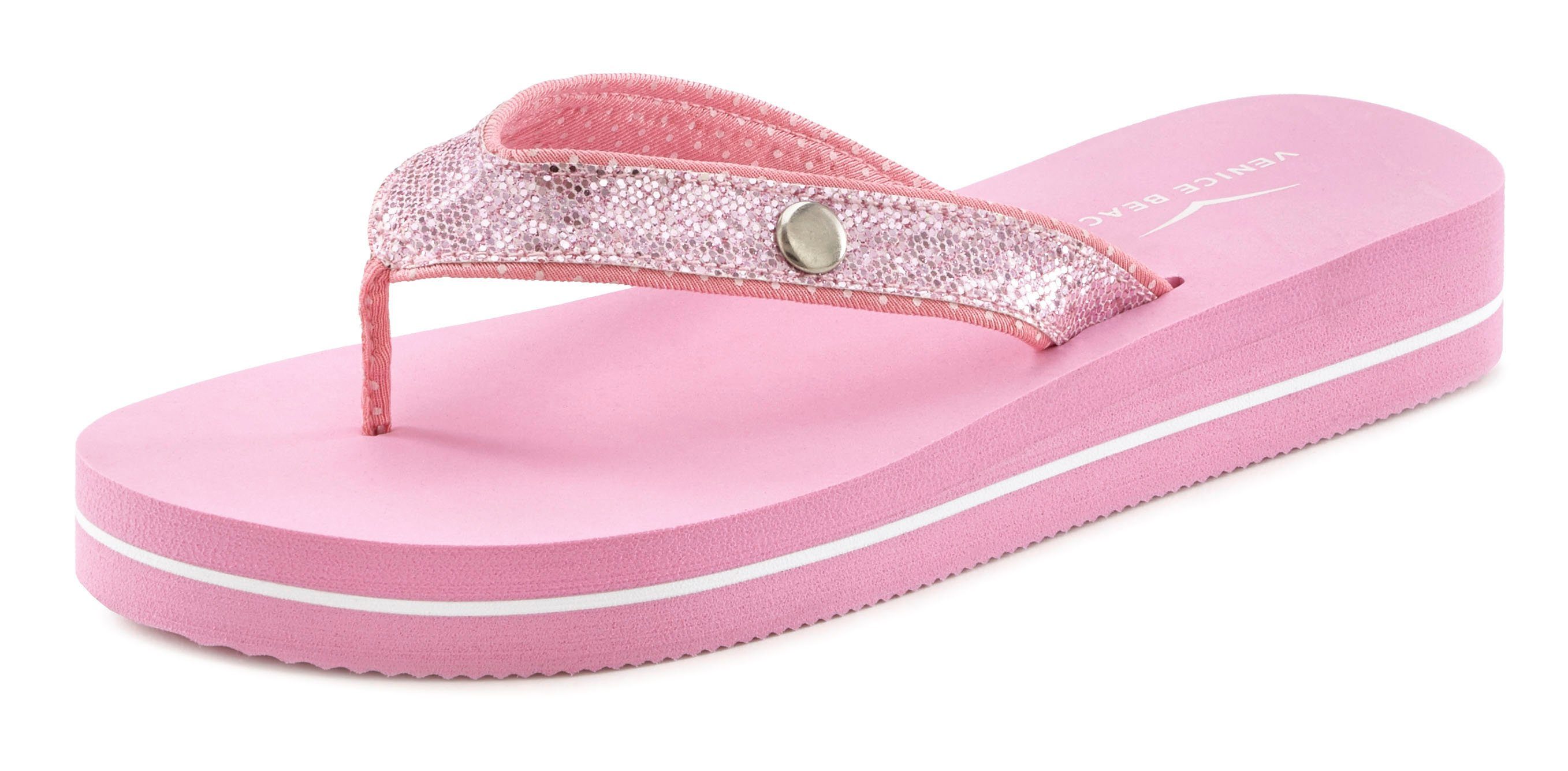 Venice Beach Sandale, Badeschuh, Badelatsche, Flip Flop, Badeschlappe, Pantolette Badezehentrenner Zehentrenner mit wasserabweisender und leichter Sohle VEGAN