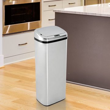 HOMCOM Mülleimer, Automatik Mülleimer Abfalleimer mit Sensor Küche Edelstahl 50L