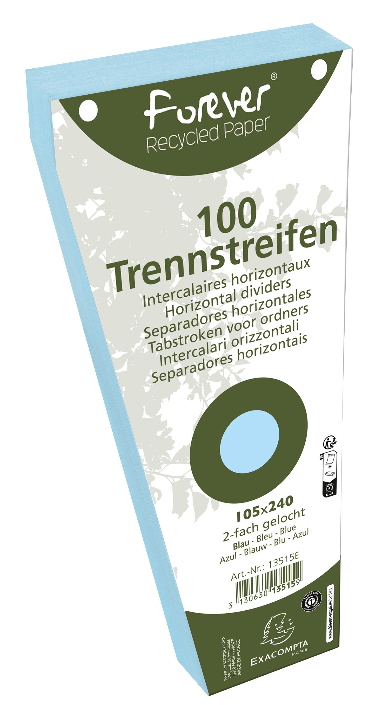 EXACOMPTA Trennstreifen Exacompta Trennstreifen RC trapez blau 100Stk