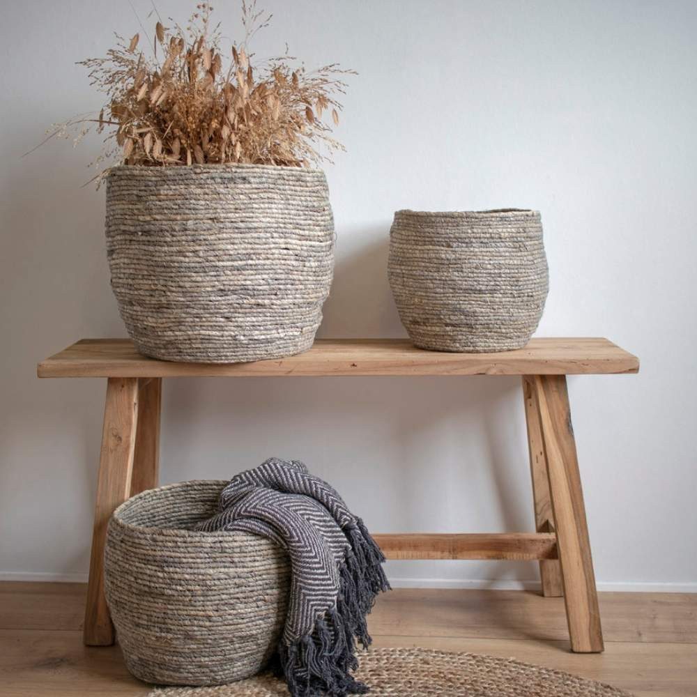 LebensWohnArt Sitzbank Teak Sitzbank GEMI 90cm Natural recyceltes Teakholz Massivholz