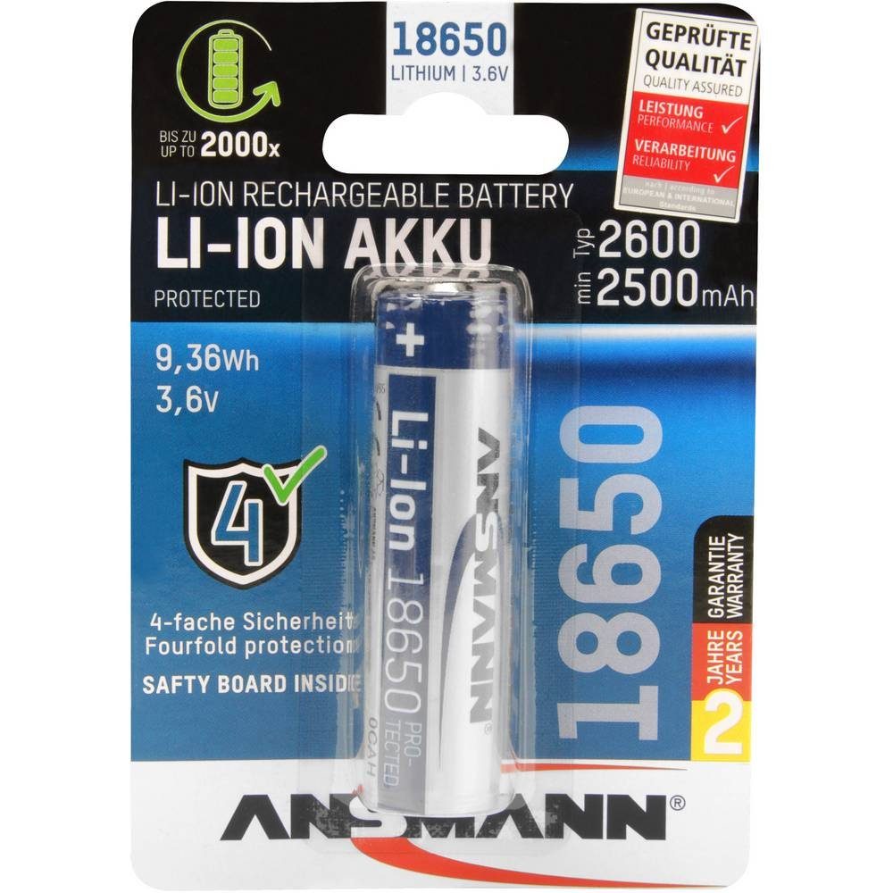 Akku ANSMANN® 18650 Li-Ion-Akku