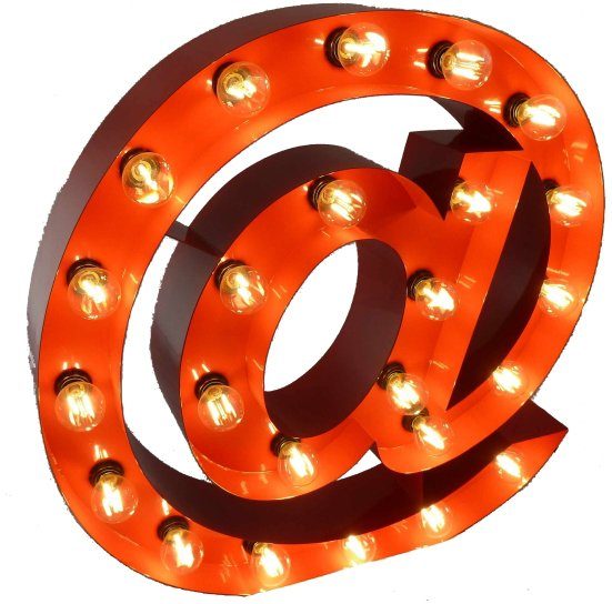 MARQUEE LIGHTS LED Dekolicht @-Sign, ohne Leuchtmittel, Warmweiß, Wandlampe, Tischlampe @-Zeichen 24 Leuchtmittel E14 (exkl) - 61x61cm