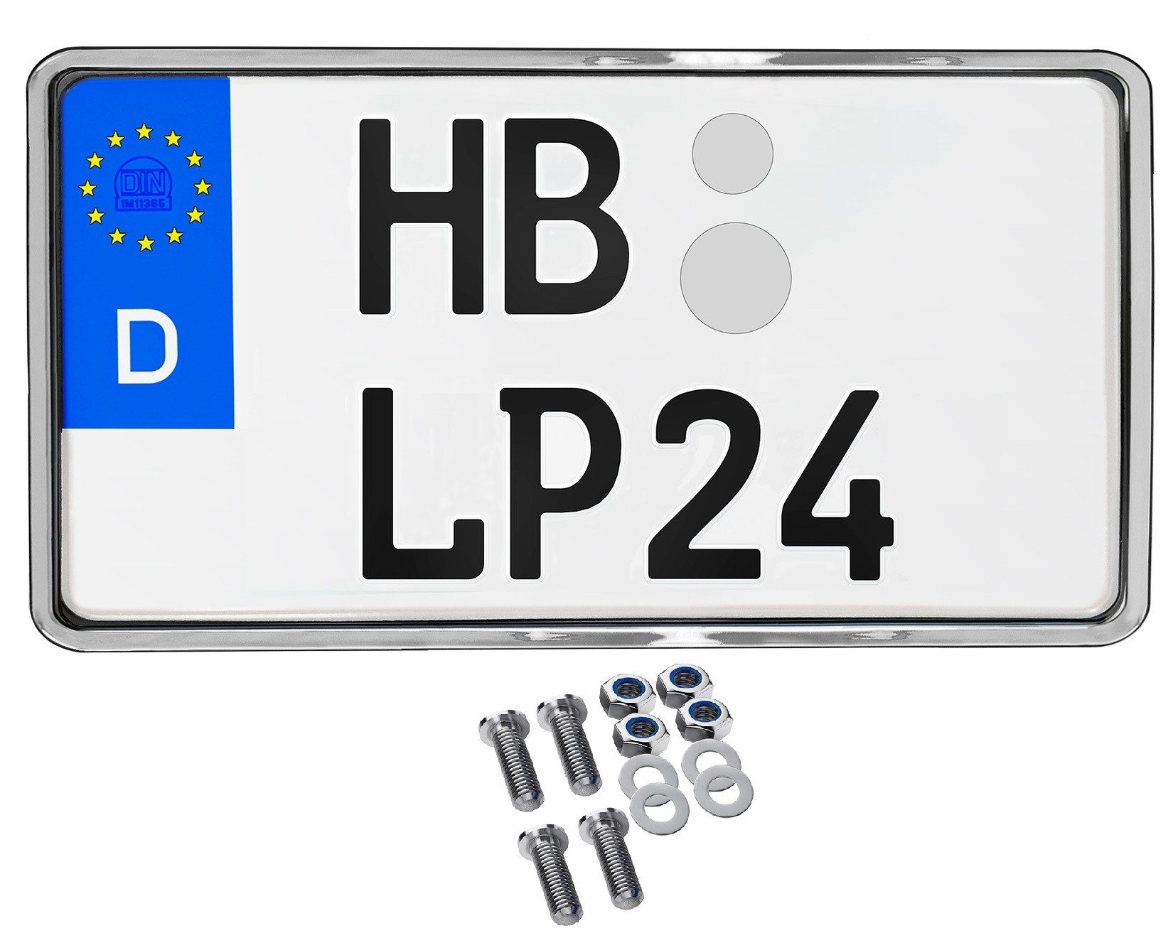 L & P Car Design Kennzeichenhalter für Leichtkraftrad 240x130 mm Chrom Optik Kennzeichenhalterung, (1 Stück)