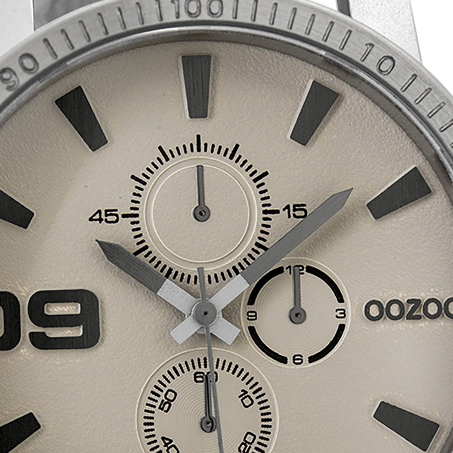 OOZOO Quarzuhr Oozoo Herren Armbanduhr Timepieces Analog, (Analoguhr), Herrenuhr rund, extra groß (ca. 50mm) Metallarmband, Casual-Style