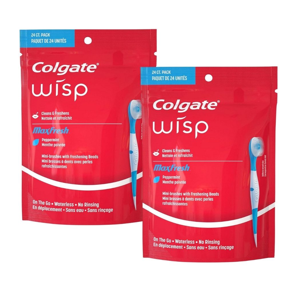 Colgate Zahnpasta Colgate Wisp Mini-Bürste, tragbar, Weiß, Coolmint, 24 Stück, (2-St)