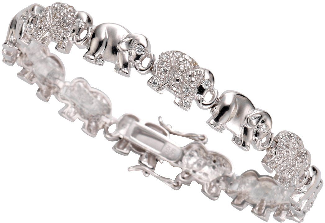 Firetti Armband Schmuck Geschenk Silber 925 Armschmuck Armkette Elefanten,  zu Kleid, Shirt, Jeans, Sneaker! Anlass Geburtstag Weihnachten