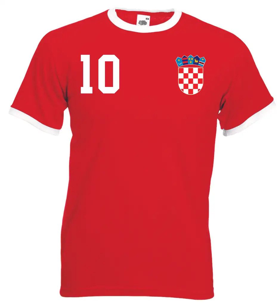 Youth Designz T-Shirt Kroatien Herren T-Shirt im Fußball Trikot Look mit trendigem Motiv