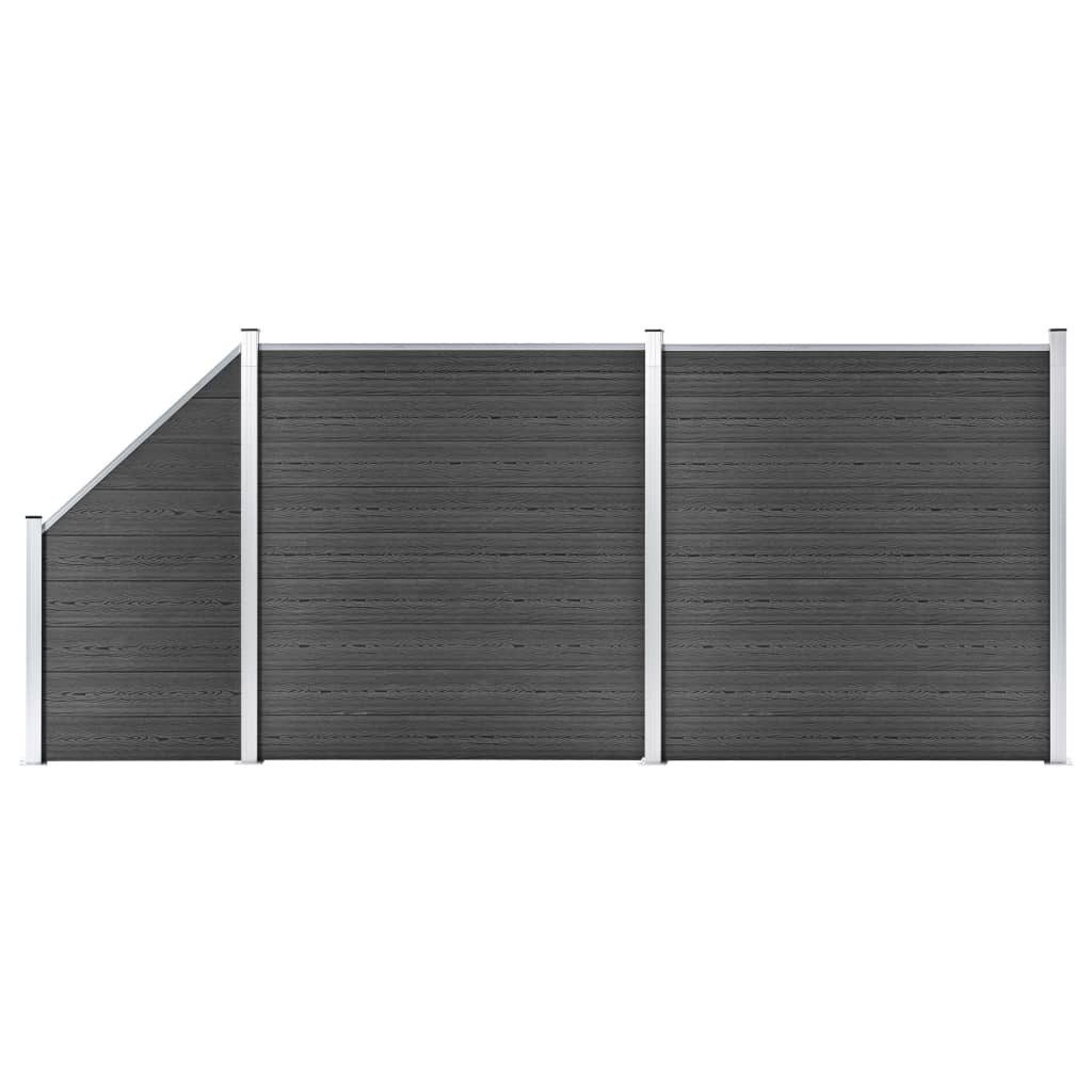 vidaXL Gartenzaun Zaunelement Set WPC 446x(105-186) günstig online kaufen