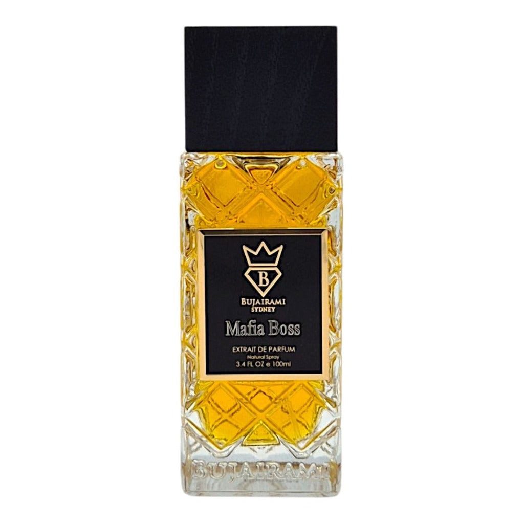 Bujairami Duft-Set Mafia Boss Extrait de Parfum – Orientalisch + Parfümzerstäuber (leer)