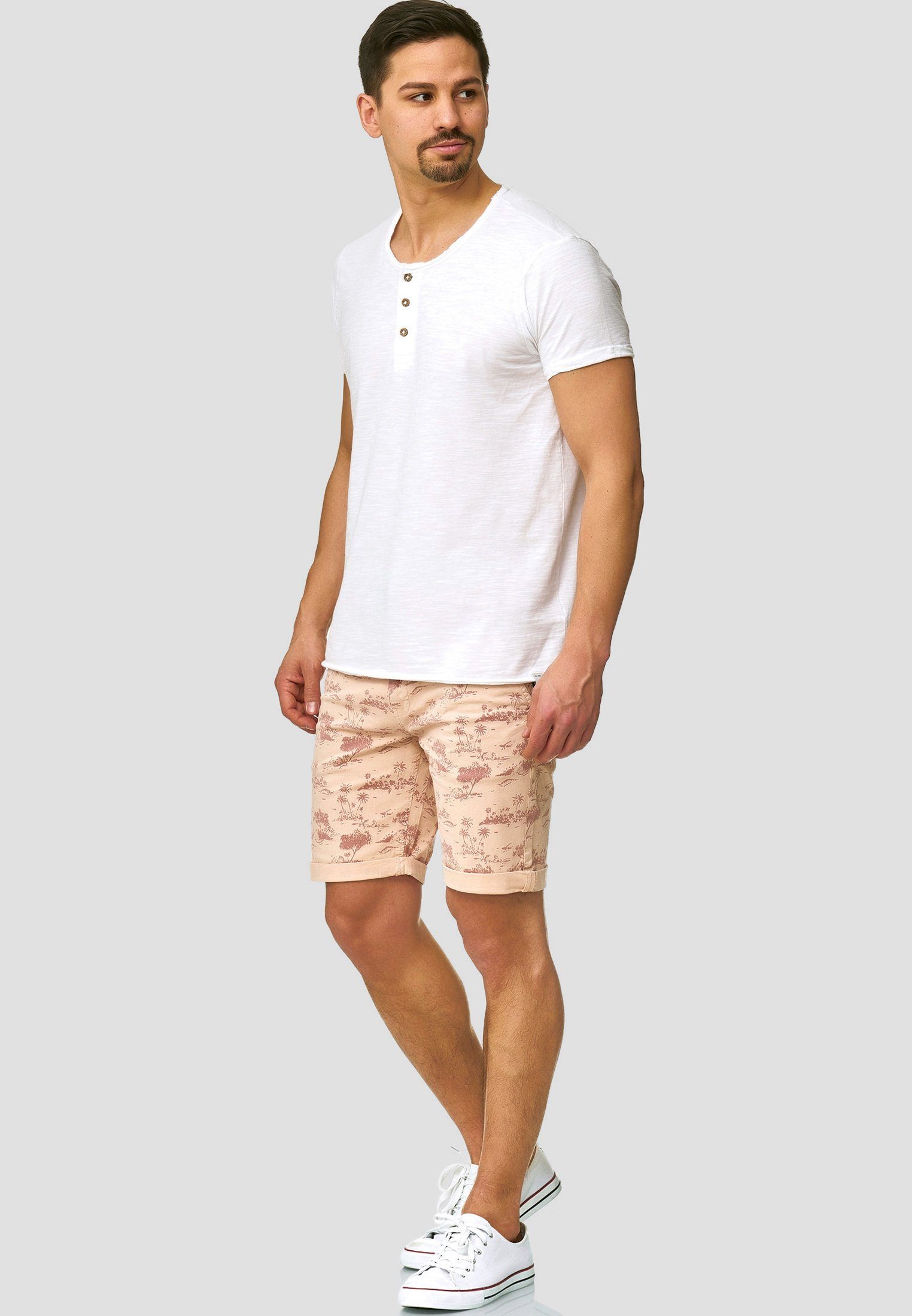 Indicode Chinoshorts Herren Lilestone Chino Shorts Herrenshorts aus elastischer Baumwoll-Qualität, inkl. Gürtel