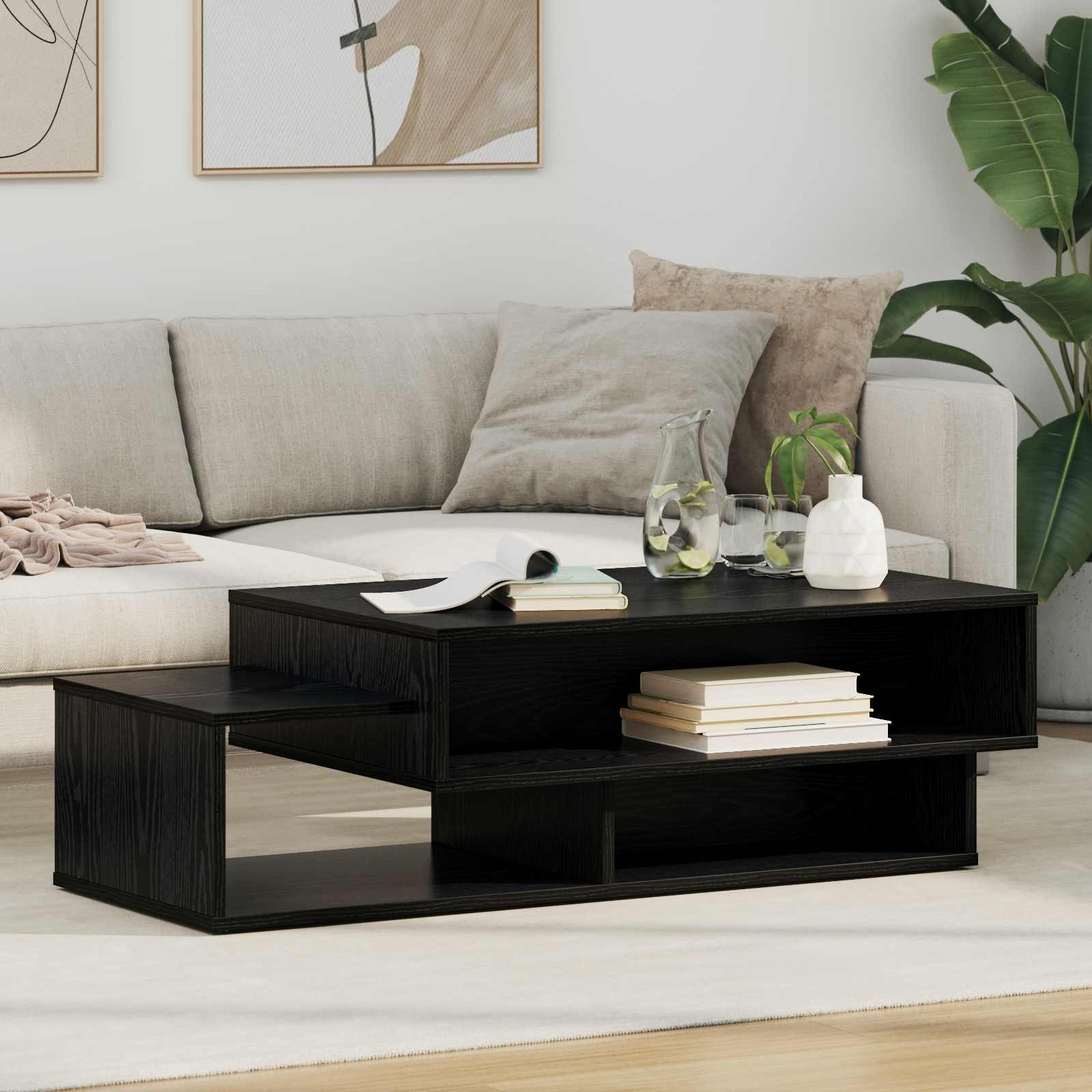 vidaXL Couchtisch Couchtisch Schwarz Eichen-Optik 105 x 50 x 32,5 cm (1-St)