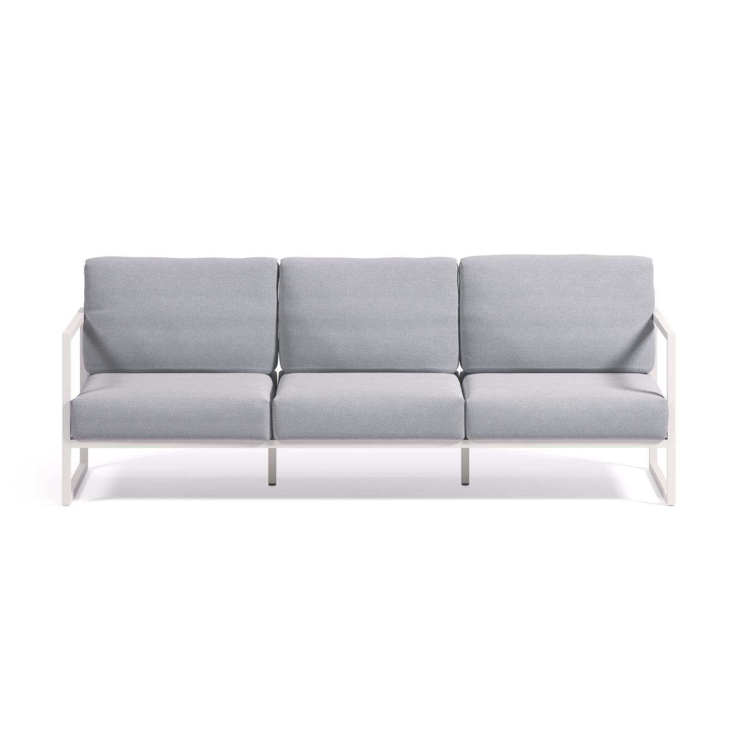 Natur24 Sofa Outdoor 3-Sitzer-Sofa blau 225 x 85 x 85 cm Sitzgarnitur Couch
