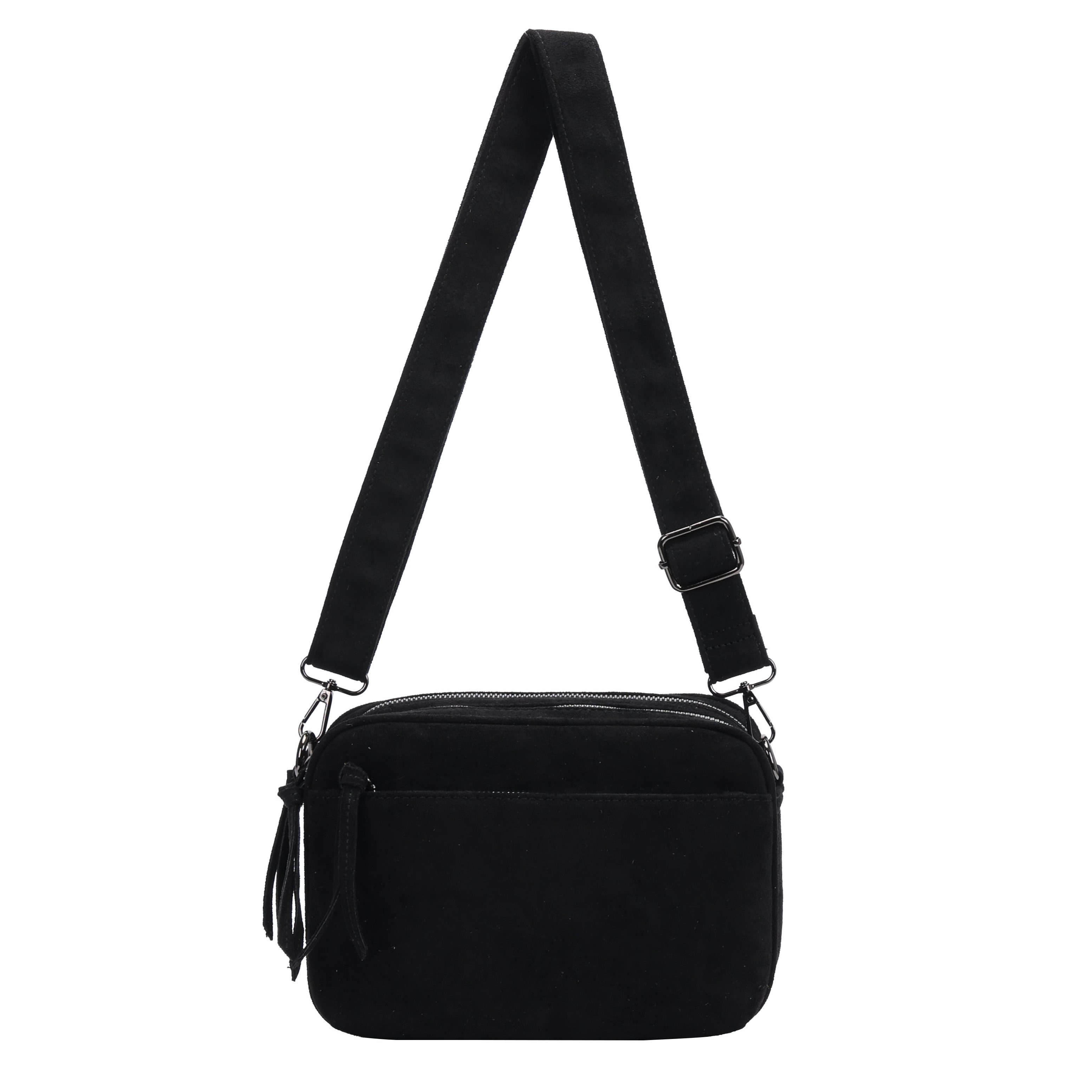 MIRROSI Umhängetasche Damen Schultertasche Wildleder-Optik Polyester Crossbody Bag (mit 2 Hauptfächern & verstellbarem Schulterriemen, ca. 25 x 9 x 18 cm), Neue Kollektion Herbst/Winter 2026