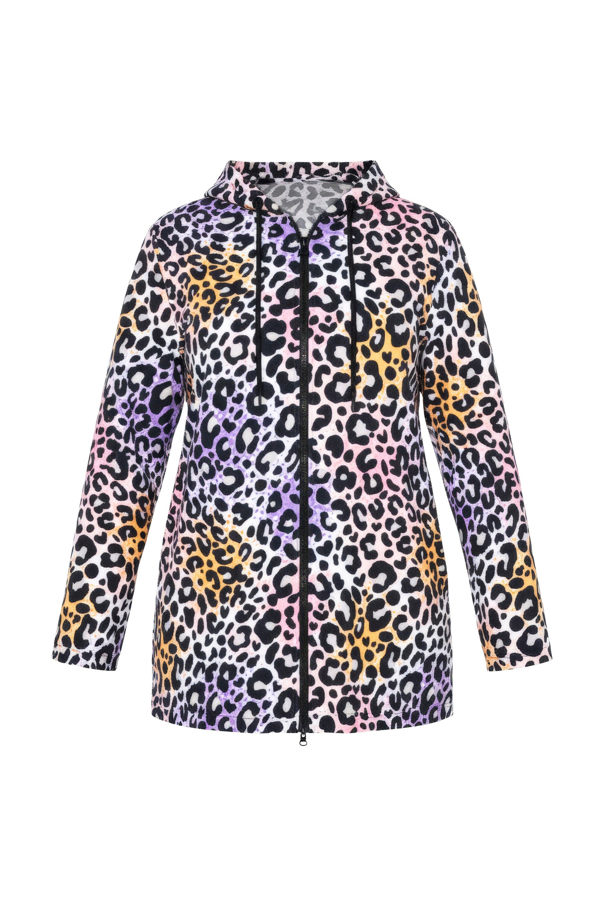 Angel of Style Sweatjacke Sweatjacke Straight Shape farbiges Leo-Muster