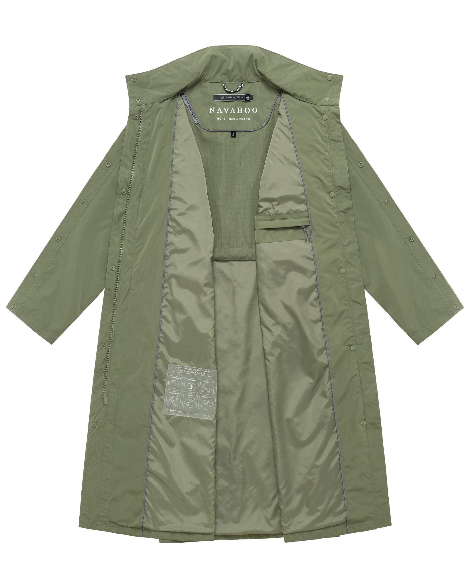 Navahoo Langmantel Zenblüte 14 Modischer oversized Damen Parka mit krempelbaren Ärmeln – Bild 4 von 5