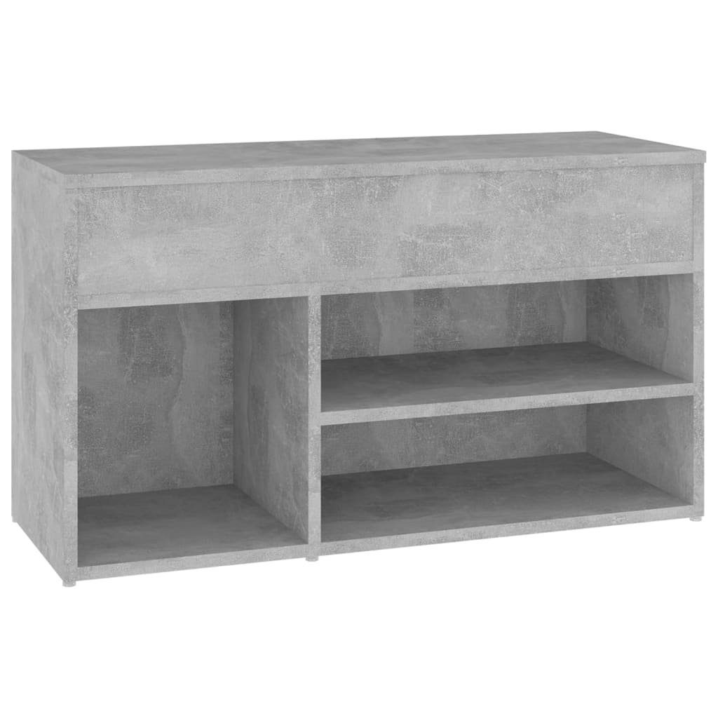furnicato Schuhbank Betongrau 80 x 30 x 45 cm mit Stauraum (1-St), Sitzbank mit Einlegeböden, Truhe und Ablage für dein Zuhause