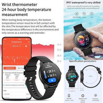 MYSHUN Smartwatch (1,39 Zoll, Android, iOS), mit Telefonfunktion,IP68 Wasserdicht Sportuhr Aktivitätstracker SpO2