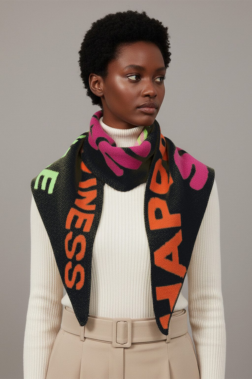 Faera Modeschal Positive Vibes Smiley, (1-St), 9431 in Schwarz