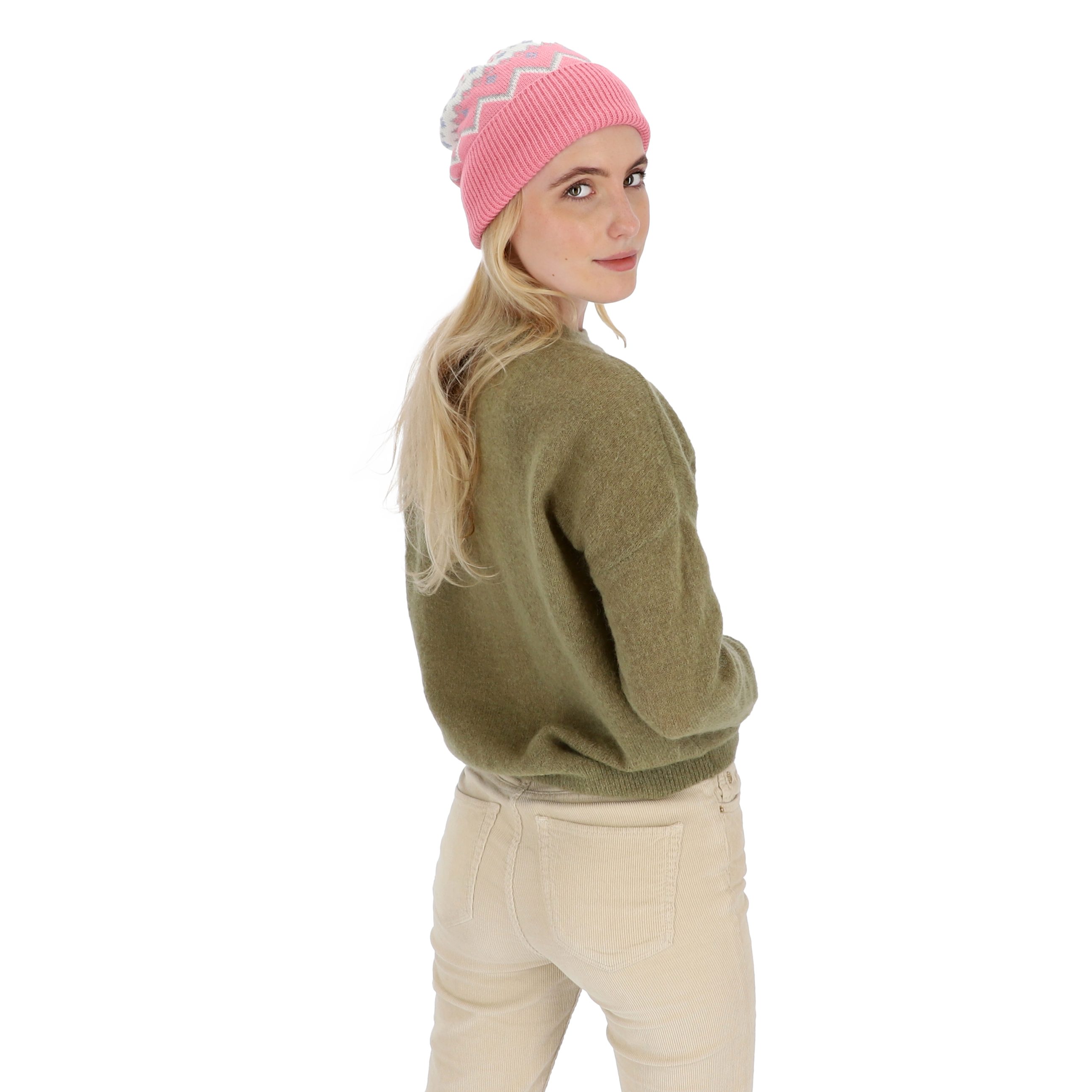 halsüberkopf Accessoires Strickmütze Umschlagmütze Norwegermuster