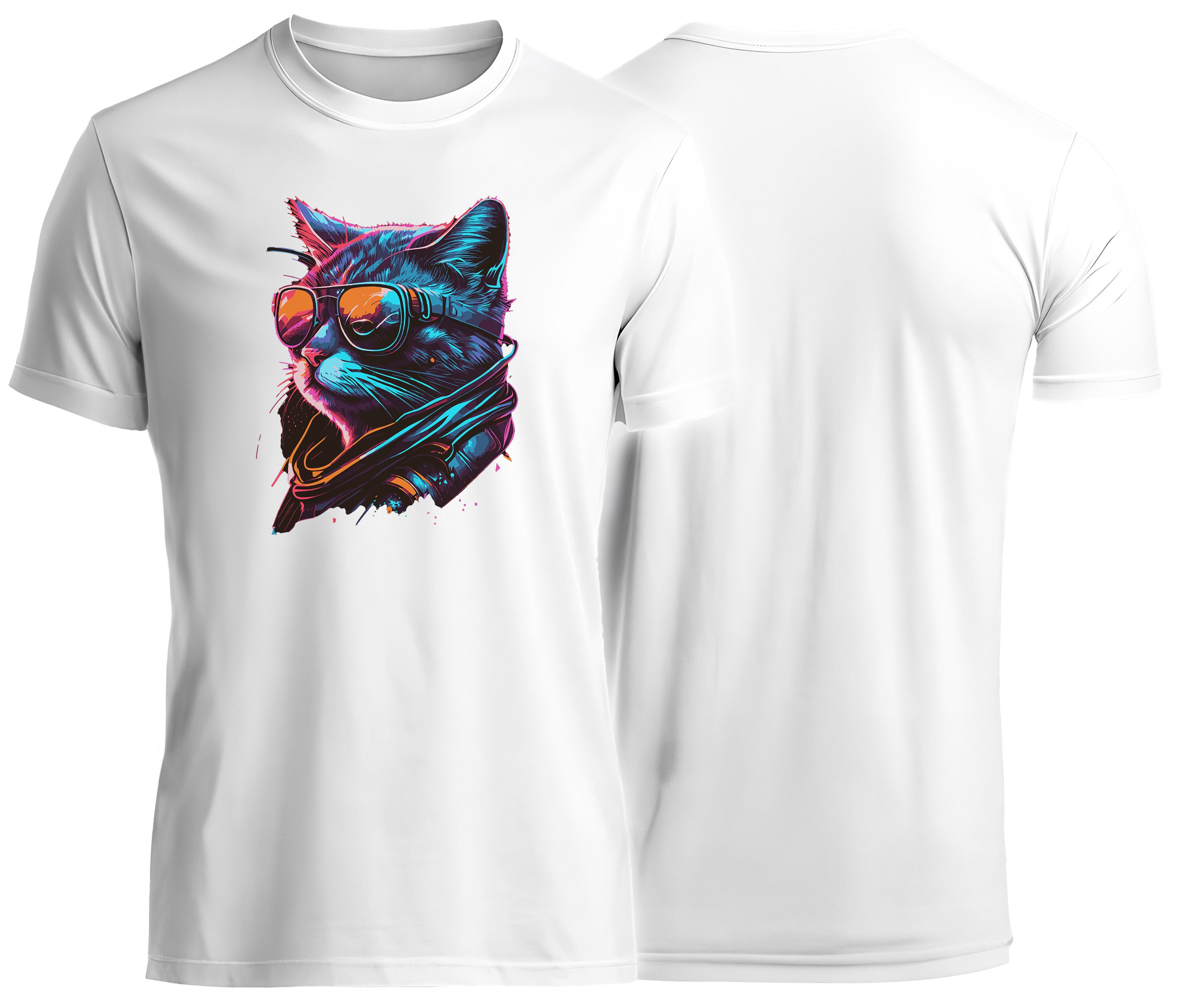 T-Shirt mit cooler Katze